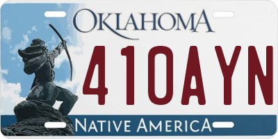 OK license plate 410AYN