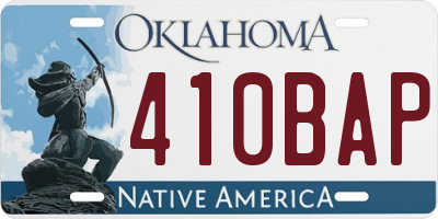 OK license plate 410BAP