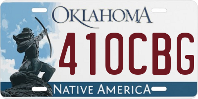 OK license plate 410CBG