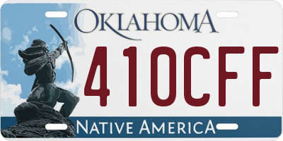 OK license plate 410CFF