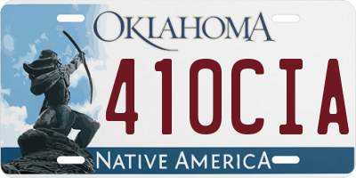 OK license plate 410CIA