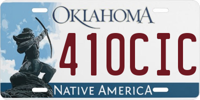 OK license plate 410CIC