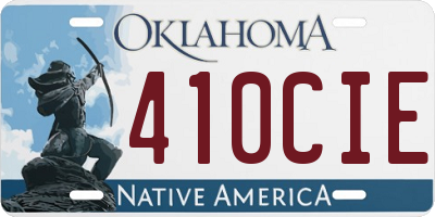 OK license plate 410CIE