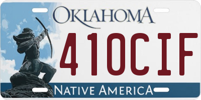 OK license plate 410CIF