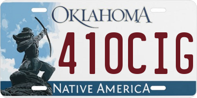 OK license plate 410CIG