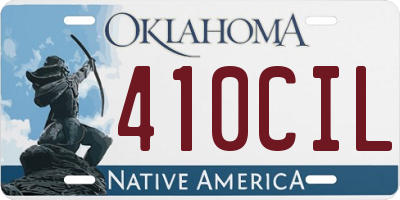 OK license plate 410CIL