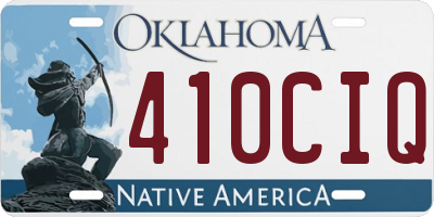 OK license plate 410CIQ