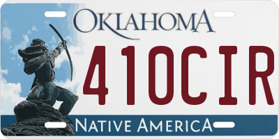 OK license plate 410CIR
