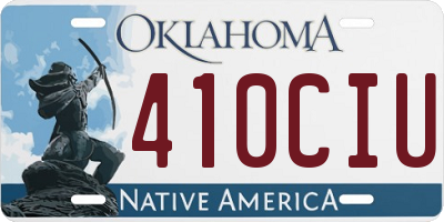 OK license plate 410CIU