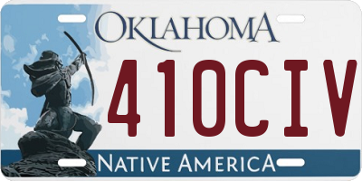 OK license plate 410CIV