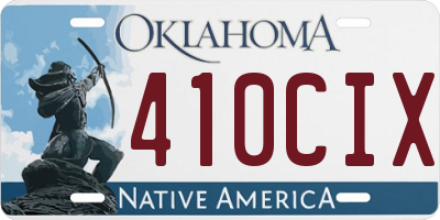 OK license plate 410CIX