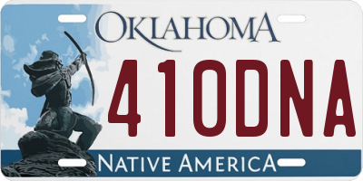 OK license plate 410DNA
