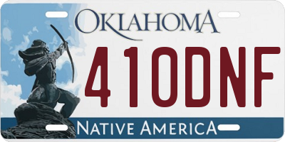 OK license plate 410DNF