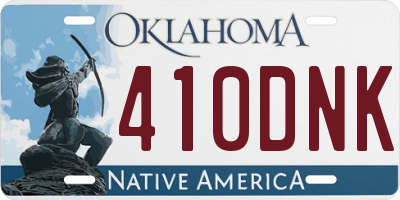 OK license plate 410DNK