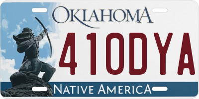 OK license plate 410DYA