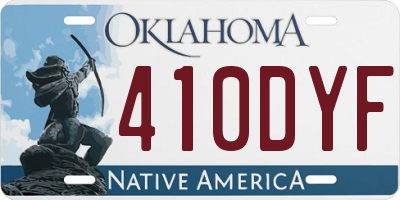 OK license plate 410DYF