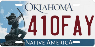OK license plate 410FAY