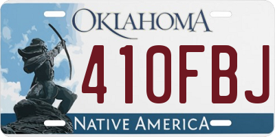 OK license plate 410FBJ