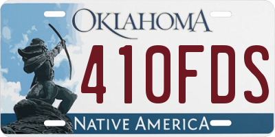OK license plate 410FDS