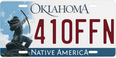 OK license plate 410FFN
