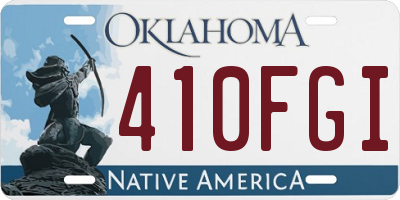 OK license plate 410FGI
