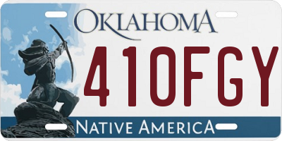 OK license plate 410FGY