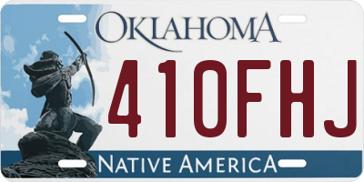 OK license plate 410FHJ