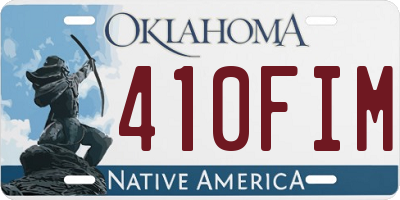 OK license plate 410FIM