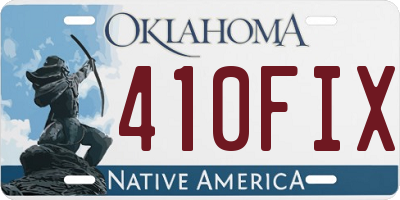 OK license plate 410FIX