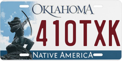 OK license plate 410TXK