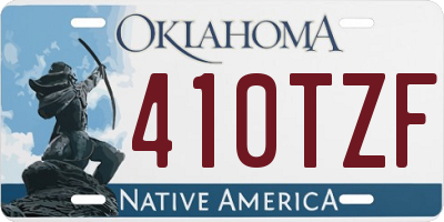 OK license plate 410TZF