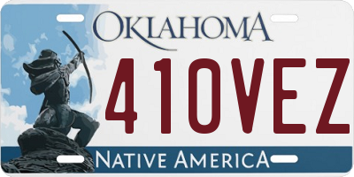 OK license plate 410VEZ