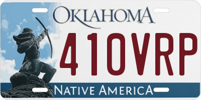 OK license plate 410VRP