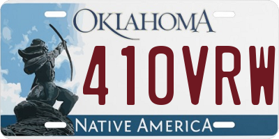 OK license plate 410VRW