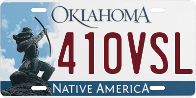 OK license plate 410VSL