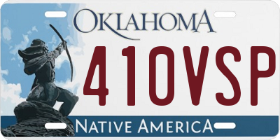 OK license plate 410VSP