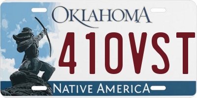 OK license plate 410VST