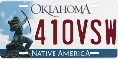 OK license plate 410VSW