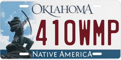 OK license plate 410WMP