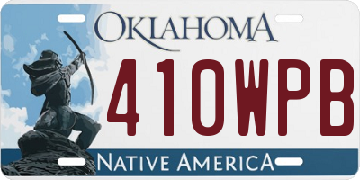 OK license plate 410WPB