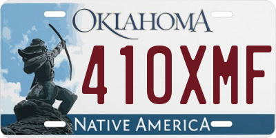 OK license plate 410XMF