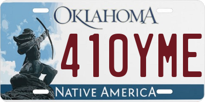 OK license plate 410YME