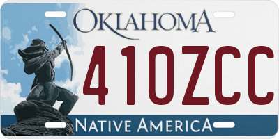 OK license plate 410ZCC