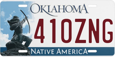 OK license plate 410ZNG