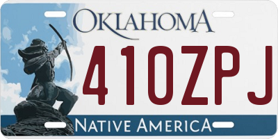 OK license plate 410ZPJ