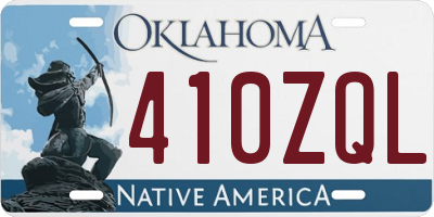 OK license plate 410ZQL