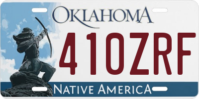 OK license plate 410ZRF