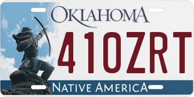 OK license plate 410ZRT