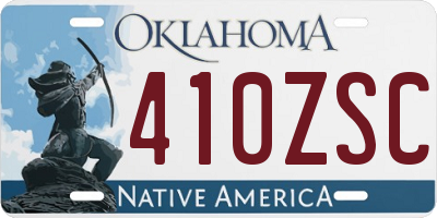 OK license plate 410ZSC