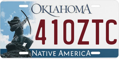 OK license plate 410ZTC